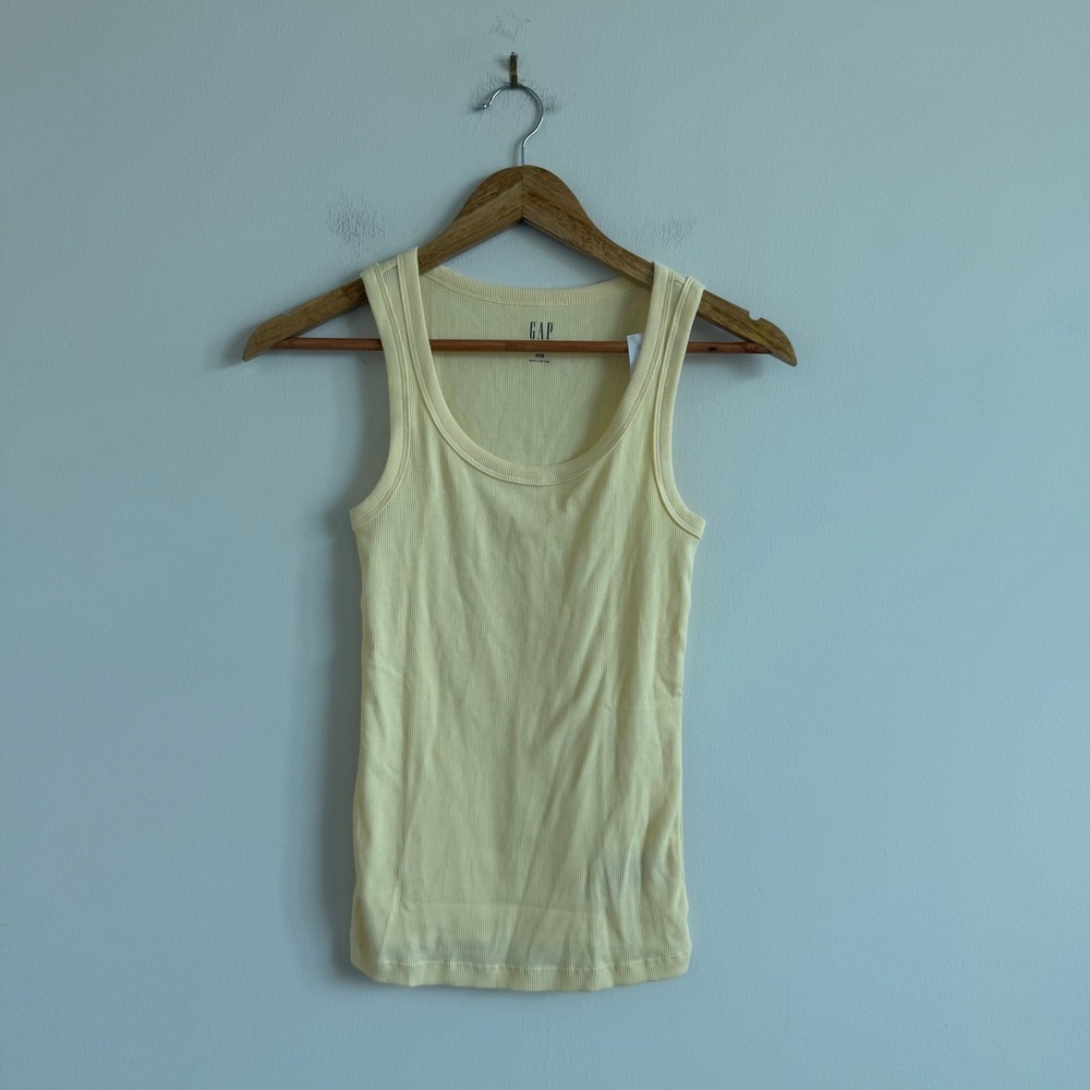 Gap Butter Yellow Ribbed Tank Top Size XXS NWT